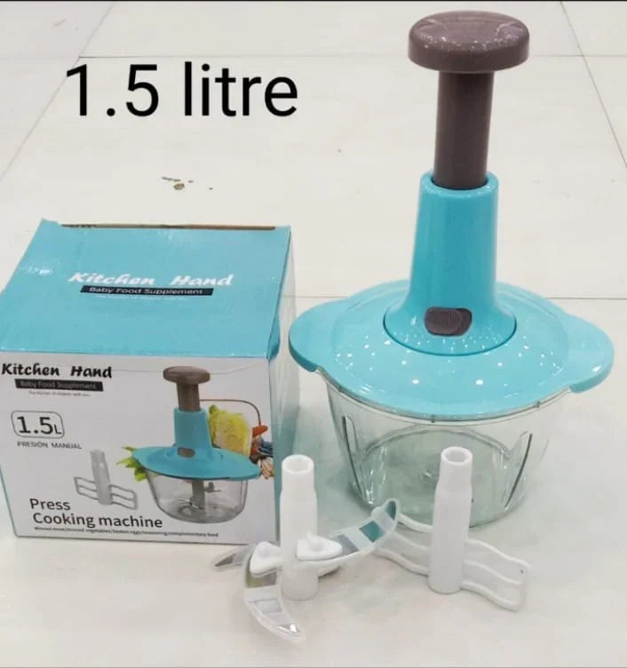 Manual Press Food Chopper & Vegetable Slicer - Image 5