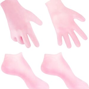 2-Pair Silicone Moisturizing Gloves and Socks Set for Cracked Hands and Feet