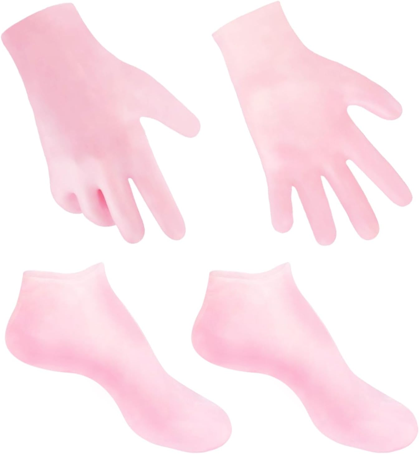 2-Pair Silicone Moisturizing Gloves and Socks Set for Cracked Hands and Feet