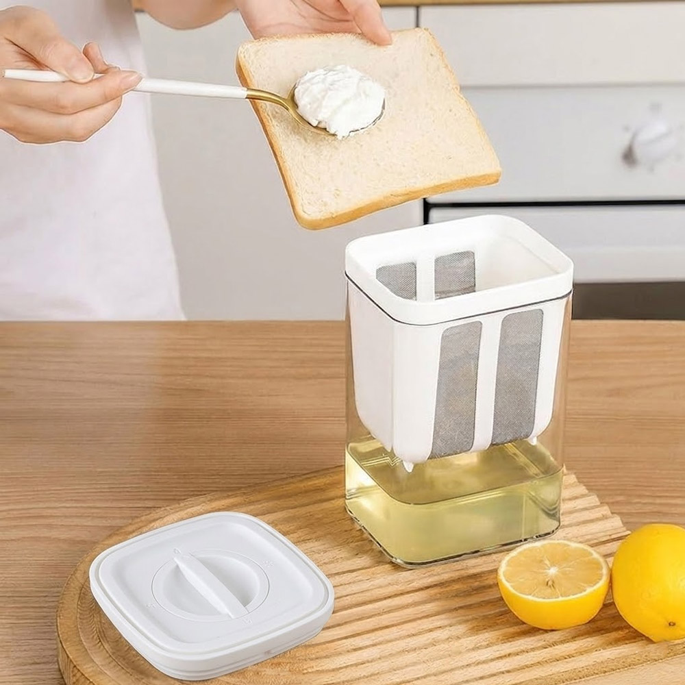 Multi-Purpose 1100ML Greek Yogurt Maker Hung Curd Strainer Box with Mesh Filter - Image 2