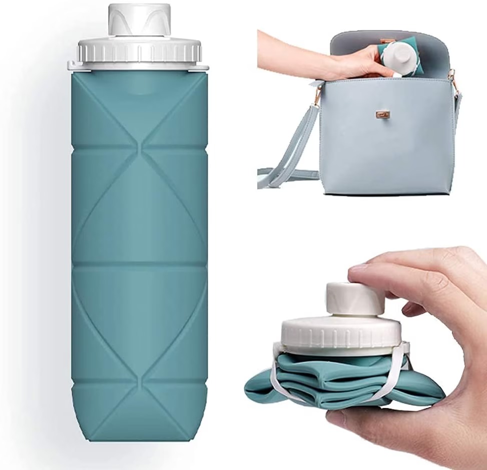 Silicone Foldable Water Bottle 600ml | Portable Travel Sports Water Bottle - Image 5