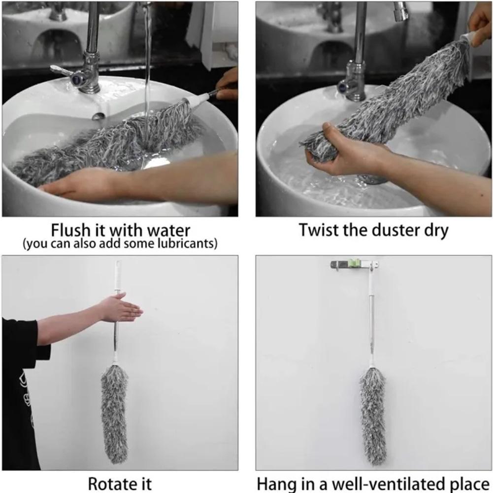 Flexible Microfiber Duster with Telescopic Stainless Steel Handle - Image 7