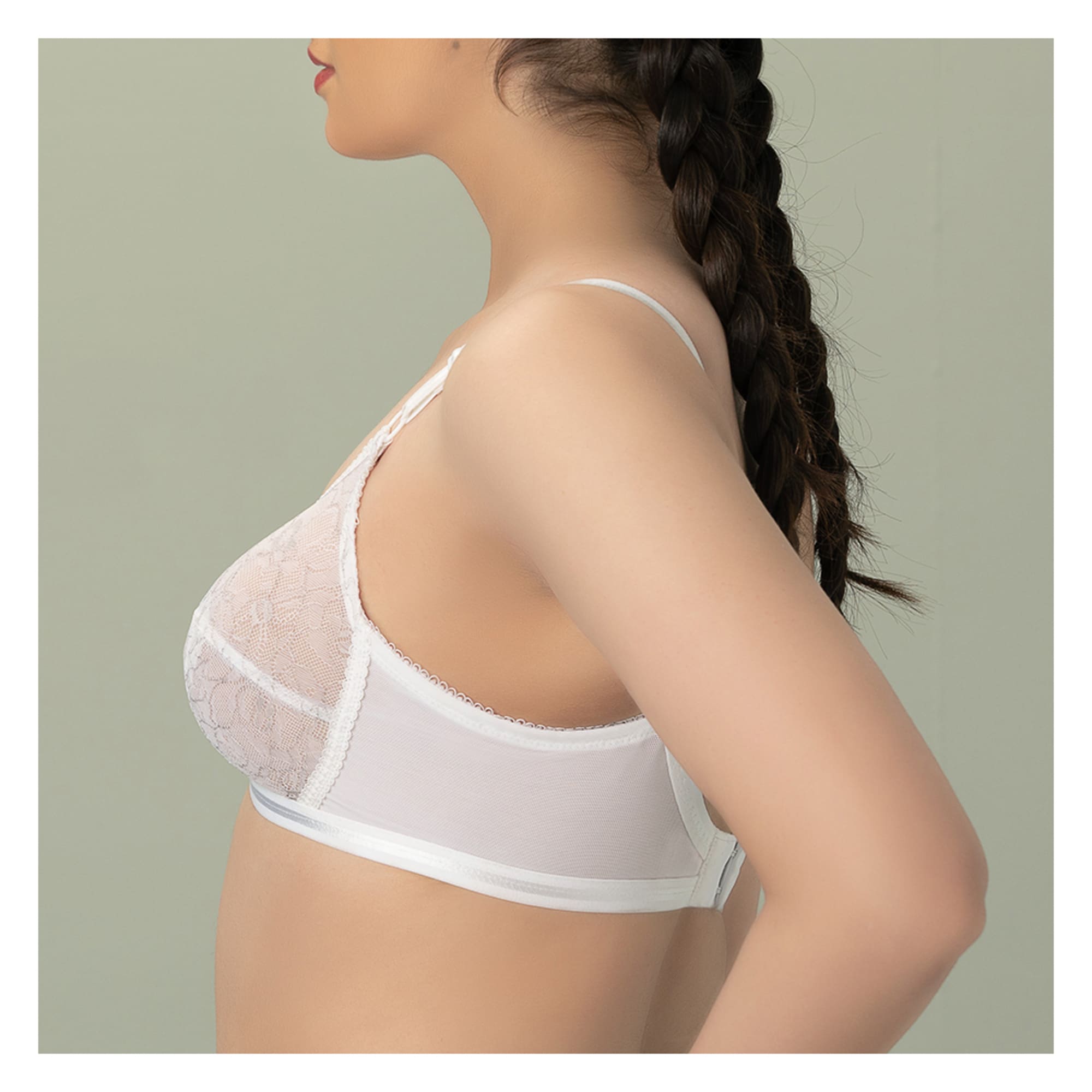 BeBelle Women's X-Over Cross Lace Bra - White - Image 2