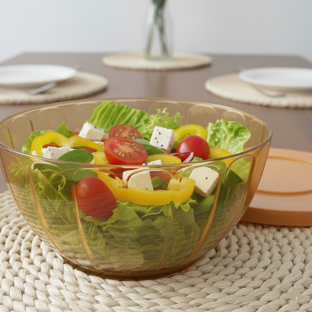 Unbreakable Plastic Food Bowl with Lid - Image 4
