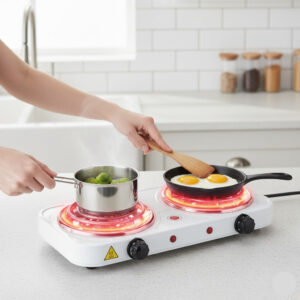 Double Burner Electric Stove Portable Cooking Range