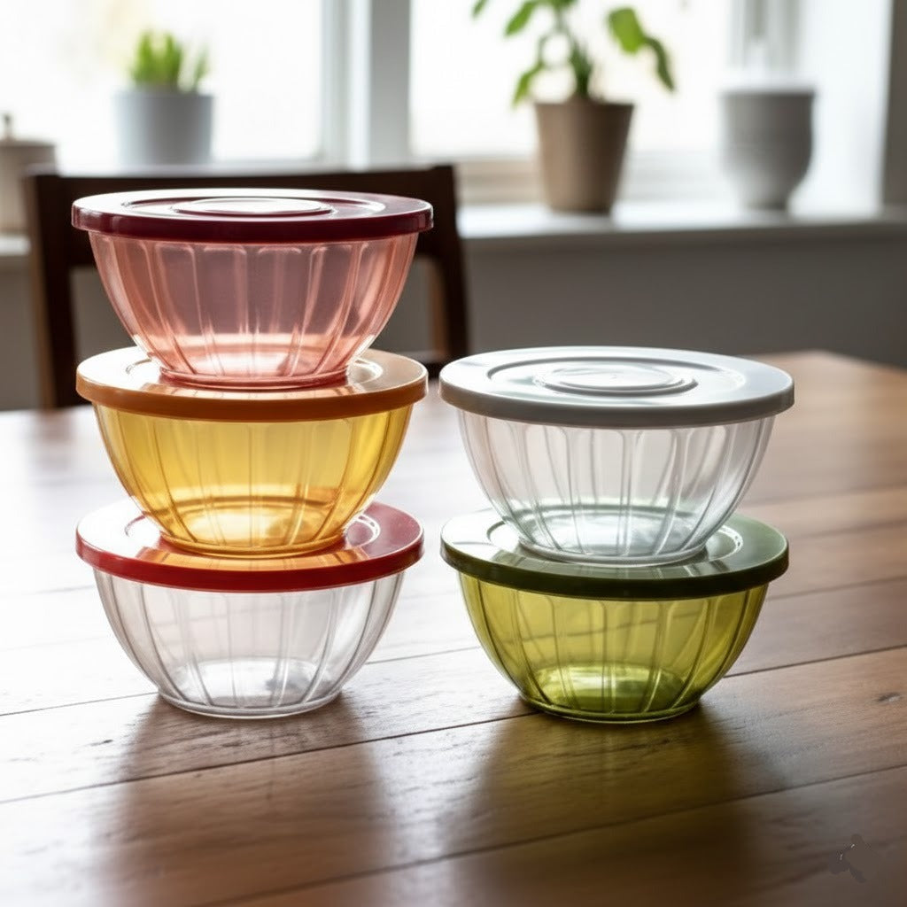 Unbreakable Plastic Food Bowl with Lid - Image 2