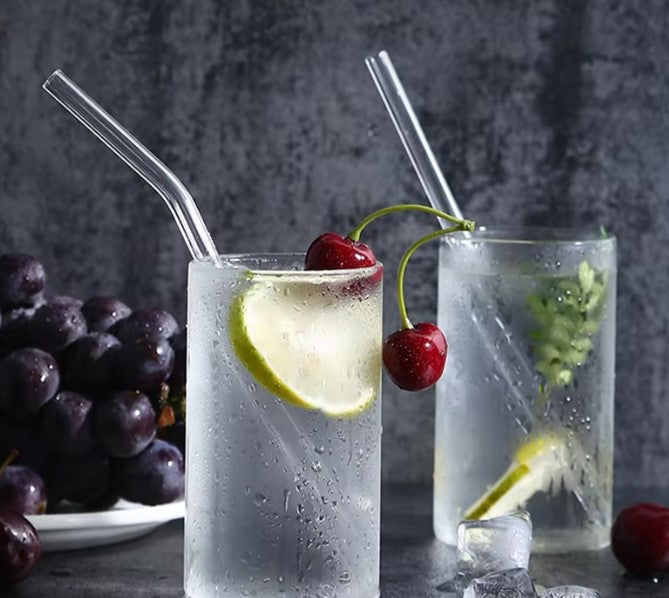 6PC Reusable Glass Straw Set with Cleaning Brush - Image 4
