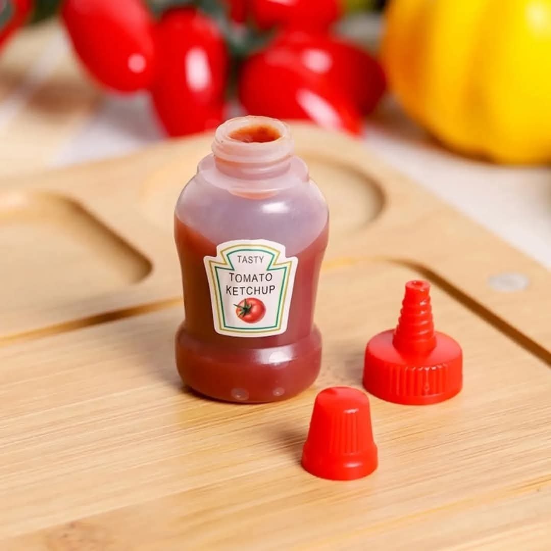 Pack of 2 Mini Sauce Bottles - Portable Condiment Dispensers - Image 2
