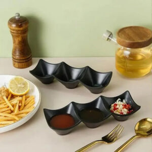 3 Section Multi-Purpose Sauce Dipping Dish - Pack of 2