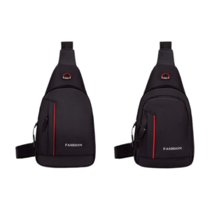 Water-Resistant Nylon Side Bag for Men - Compact Crossbody Chest Pack with Phone Pocket