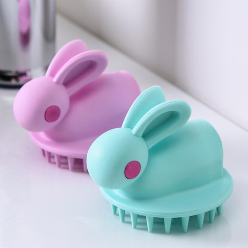 Rabbit Shaped Soft Silicon Hair Massager and Shampoo Washing Brush - Image 3