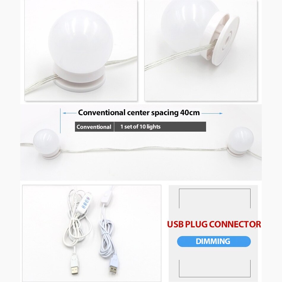 Vanity Mirror Light LED Bulbs for Makeup Mirror Stand (10 Bulbs) - Image 4