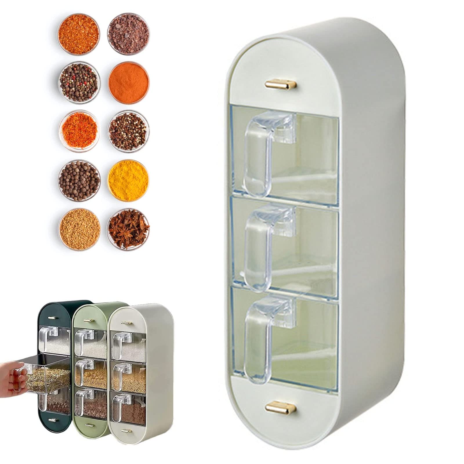 1Pc Wall-Mounted Seasoning Spice Rack | Self-Adhesive Kitchen Organizer (Random Color) - Image 2