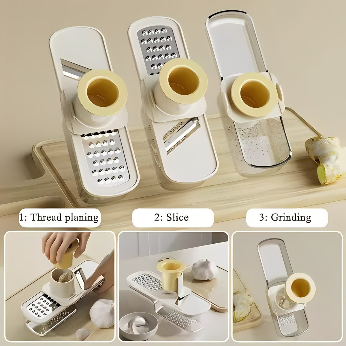 3 in 1 Mini Garlic Slicer and Grinder - Image 2