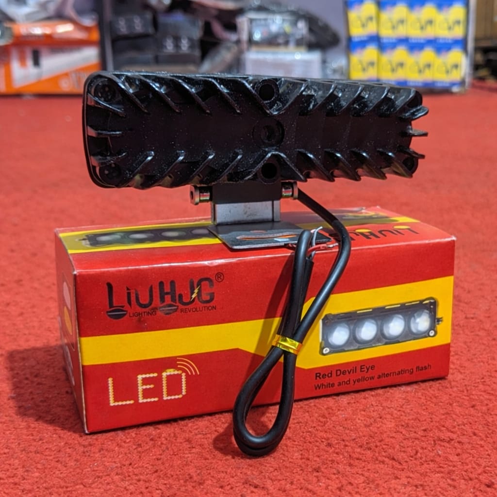 4 Lens Flasher Fog Light 40W – Dual Color White & Yellow LED Strobe Light for Bike & Car (DC 9V–80V) | Pack of 1 - Image 6