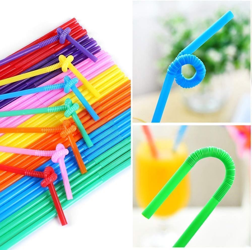 Colorful Flexible Drinking Straws – 50 Pcs Disposable Bendy Plastic Straws – Mixed Colors for Parties, Birthdays, Weddings & Events - Image 4