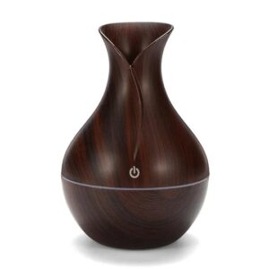 MMTS Mini Ultrasonic USB Wood Grain Air Humidifier with LED Night Light