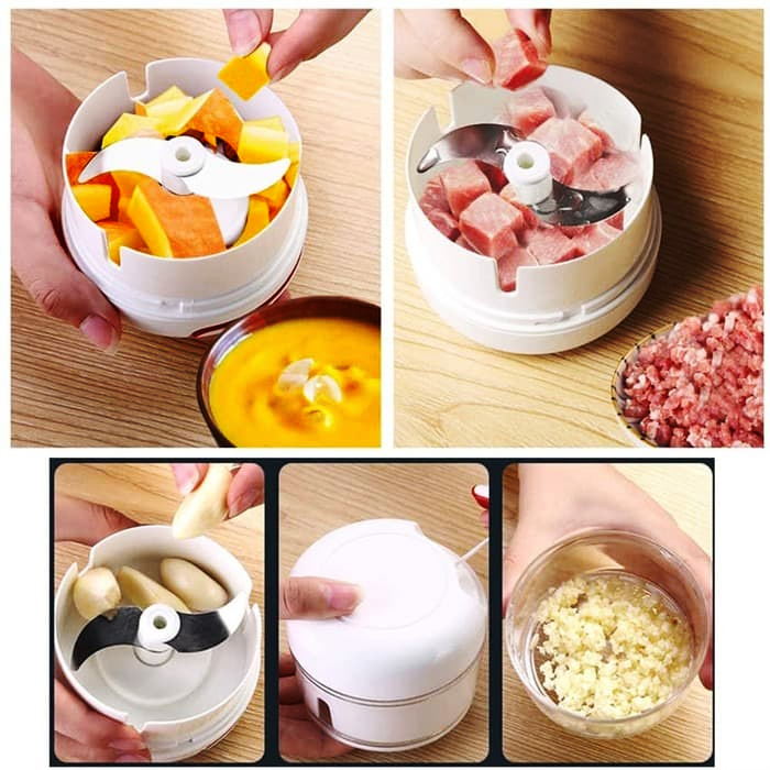 Mini Chopper Hand-power Food Chopper Mincer Mixer Blender - Image 5
