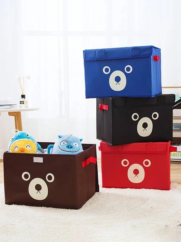1 Pc Panda Design Folding Storage Bins Quilt Basket Kid Toys Organizer Storage Boxes Cabinet Wardrobe Storage Bag (random Color) - Image 3