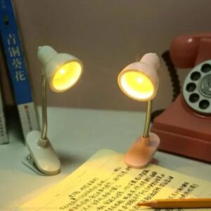 Mini Book Light With Clip – Cute Retro Night Lamp with 360° Flexible Gooseneck & Portable Reading Light for Bed