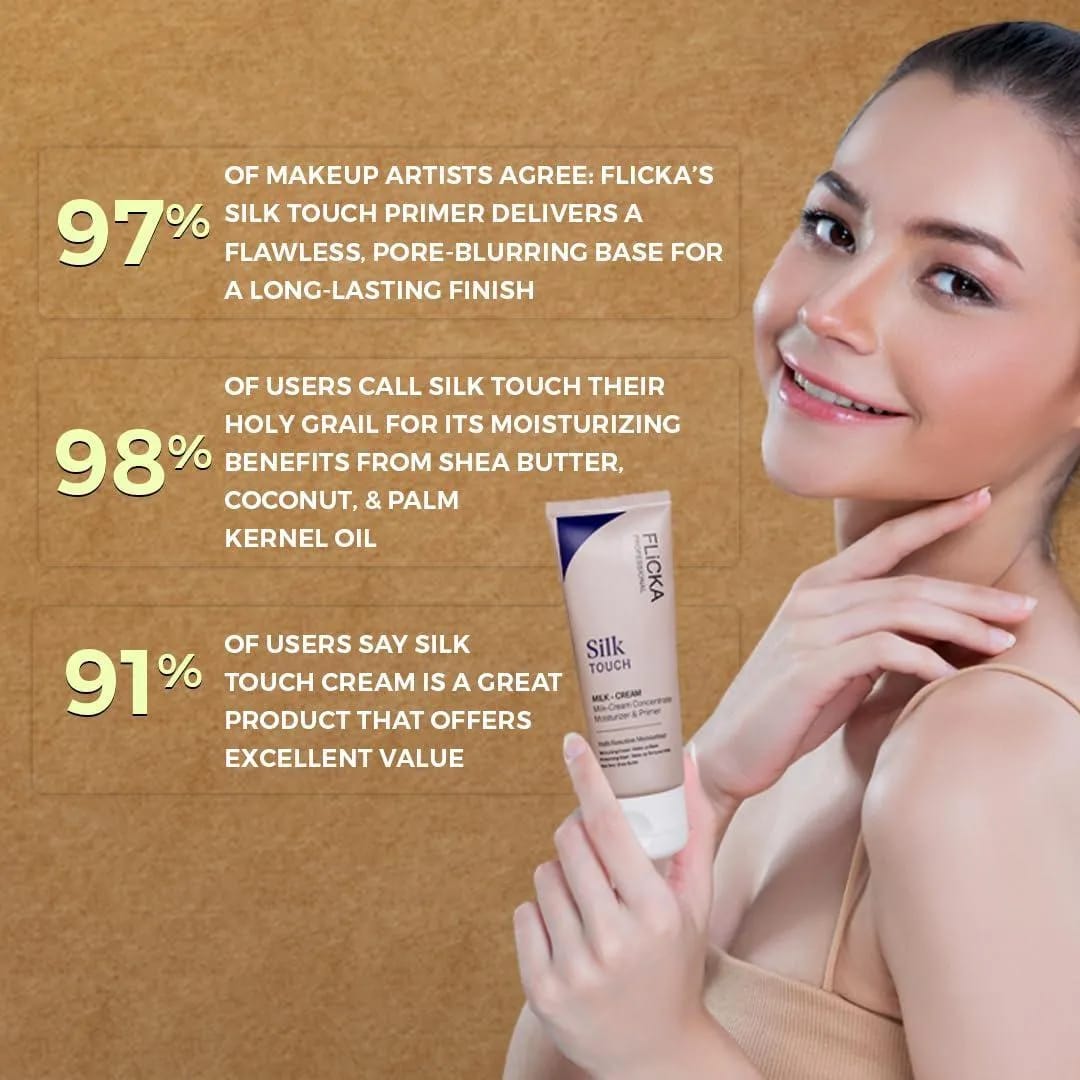 FLiCKA Silk Touch 3‑in‑1 Moisturizer & Primer | Hydrating, Lightweight, Long‑Lasting | Pore Minimizer | 60g - Image 5