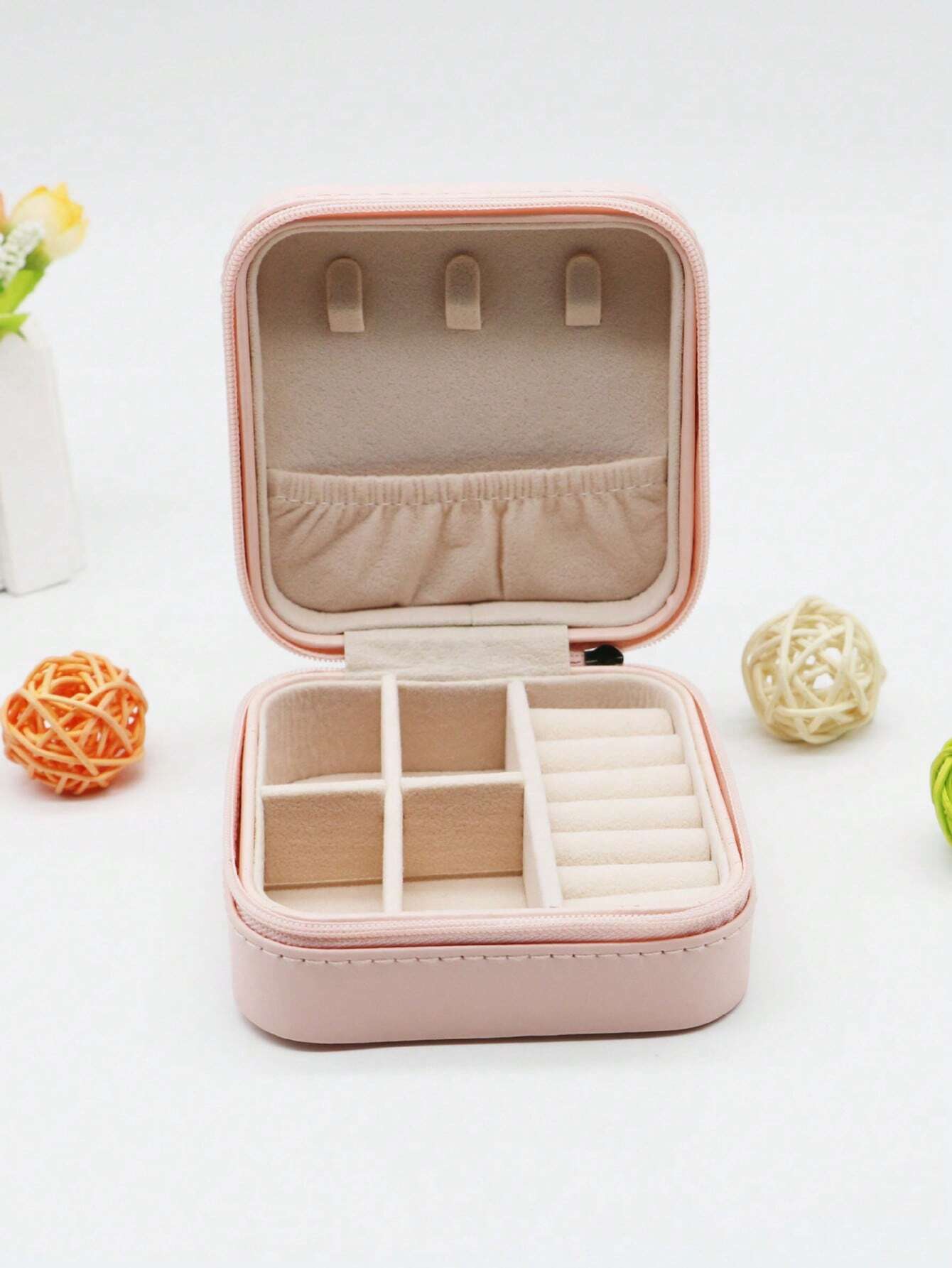 Leather Jewelry Storage Box & Cosmetics Organizer (Random Color) - Image 5