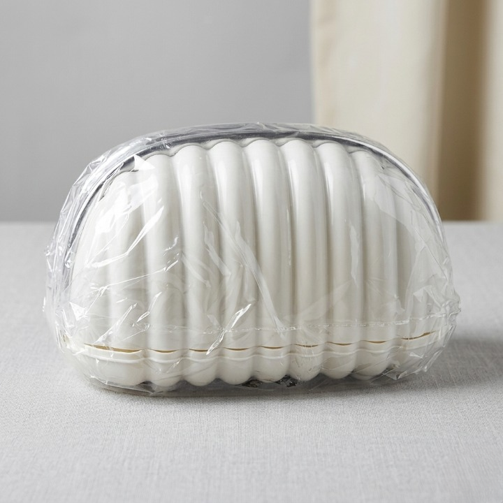 Luxury Shell Shape Tissue Box – Elegant Wave Pattern Paper Napkin Dispenser for Home & Office Decor - Image 3