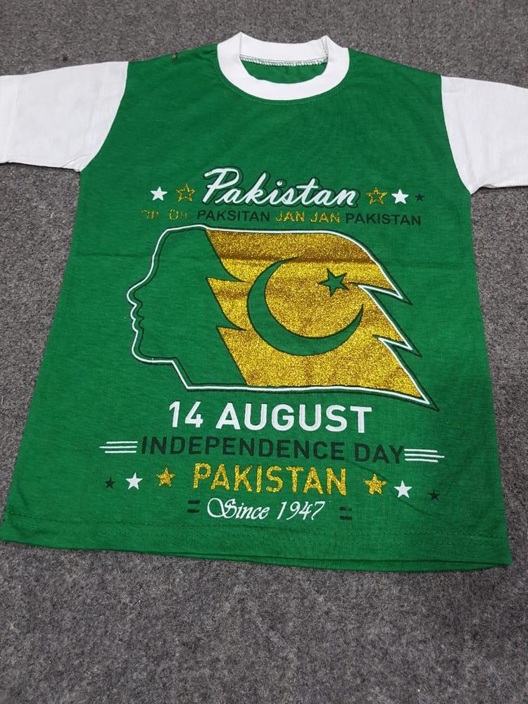 Unisex Green Printed 14th August Independence Day T-Shirt - Image 2