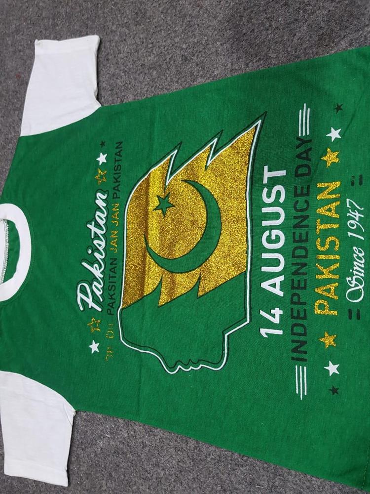 Unisex Green Printed 14th August Independence Day T-Shirt - Image 3