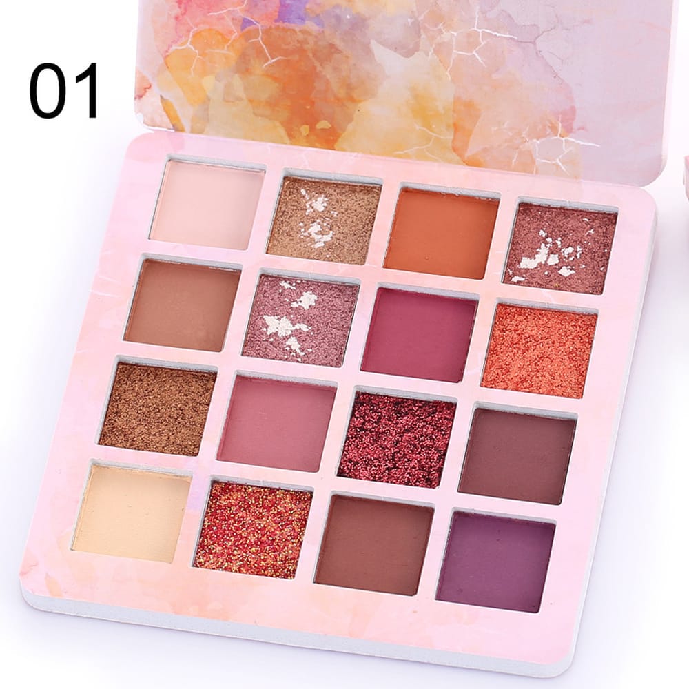 16 Color Eyeshadow Makeup Palette Matte & Shimmer Powder Eye Shadow Kit - Multi Color - Image 4
