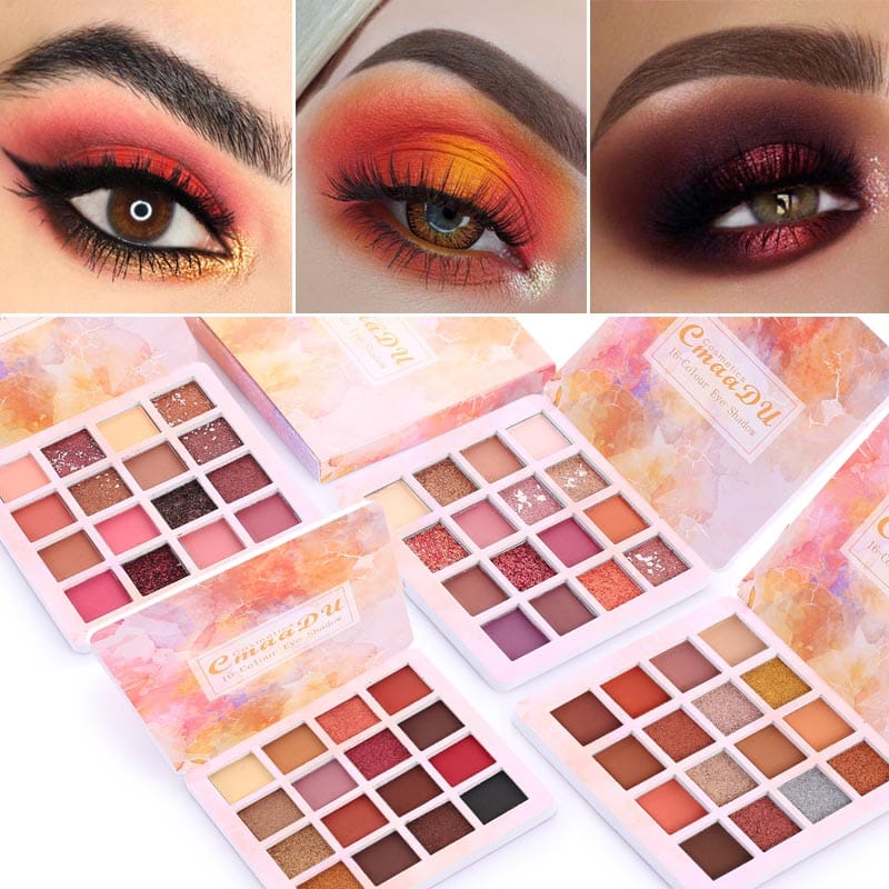 16 Color Eyeshadow Makeup Palette Matte & Shimmer Powder Eye Shadow Kit - Multi Color - Image 3