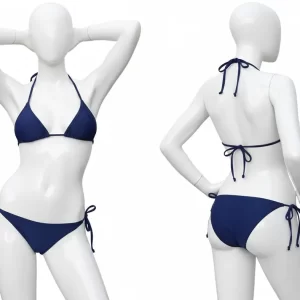 Silk Plain Comfortable And Lightweight Bikini Set for Girls - Blue
