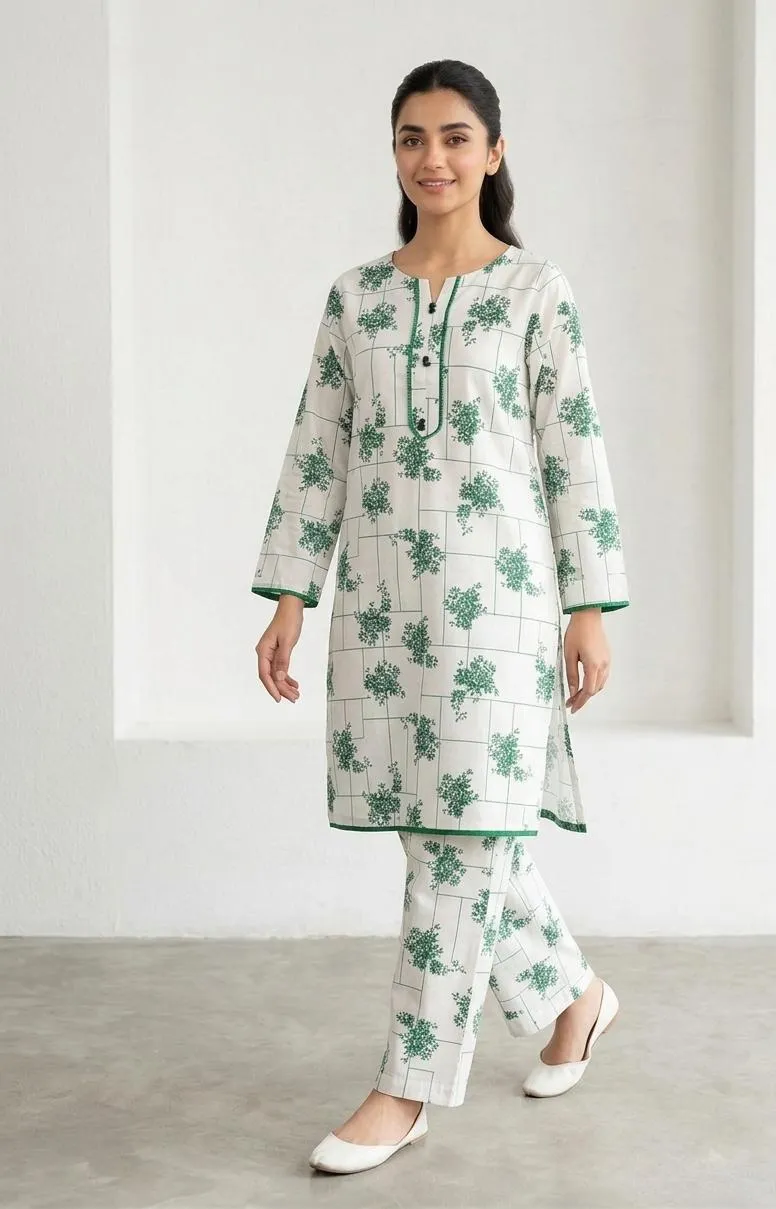 Women's Green Printed Kurta Pajama Set