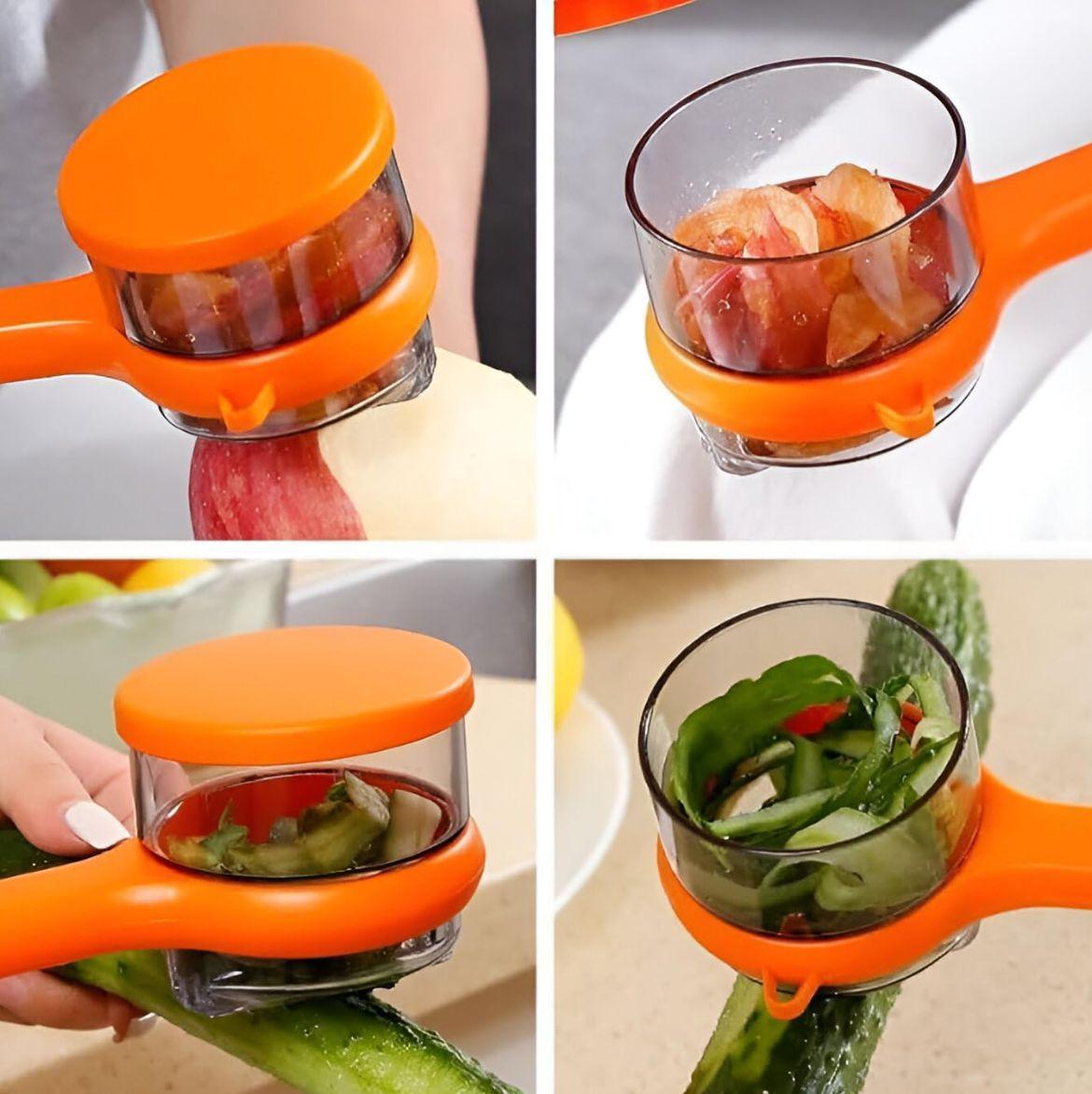 Multi-Functional Vegetable & Fruit Peeler With Integrated Storage Container - Image 7