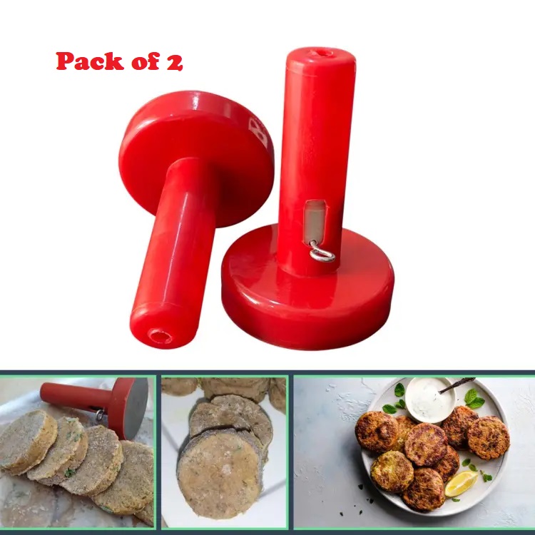 Kabab Maker Set of 3 Pcs (Heart, Round, Hexagon) (Random Color) - Image 5