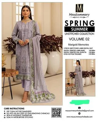 Green Embroidered Lawn Shirt & Cotton Trouser Set - Image 4