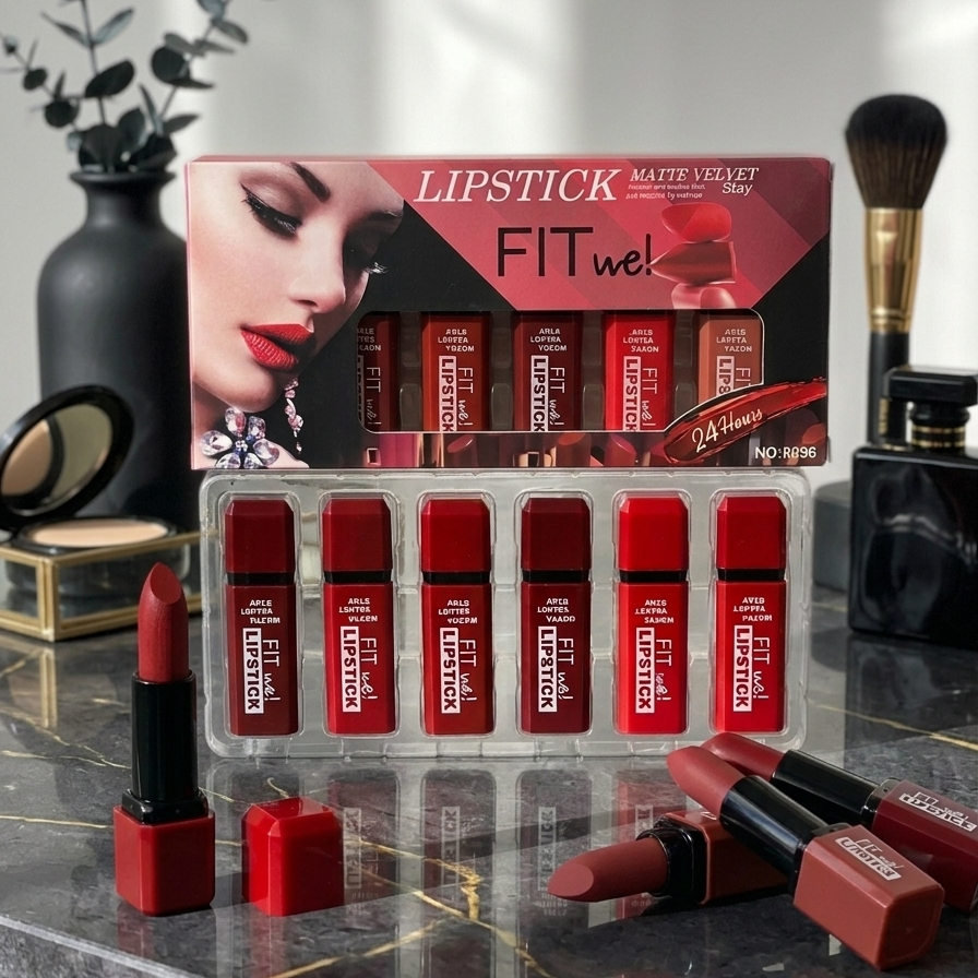 Fitme High Pigmented Velvet Matte Lipstick Set - Long Lasting Smooth Intense Color Lip Makeup Collection - Pack of 6 - Image 3