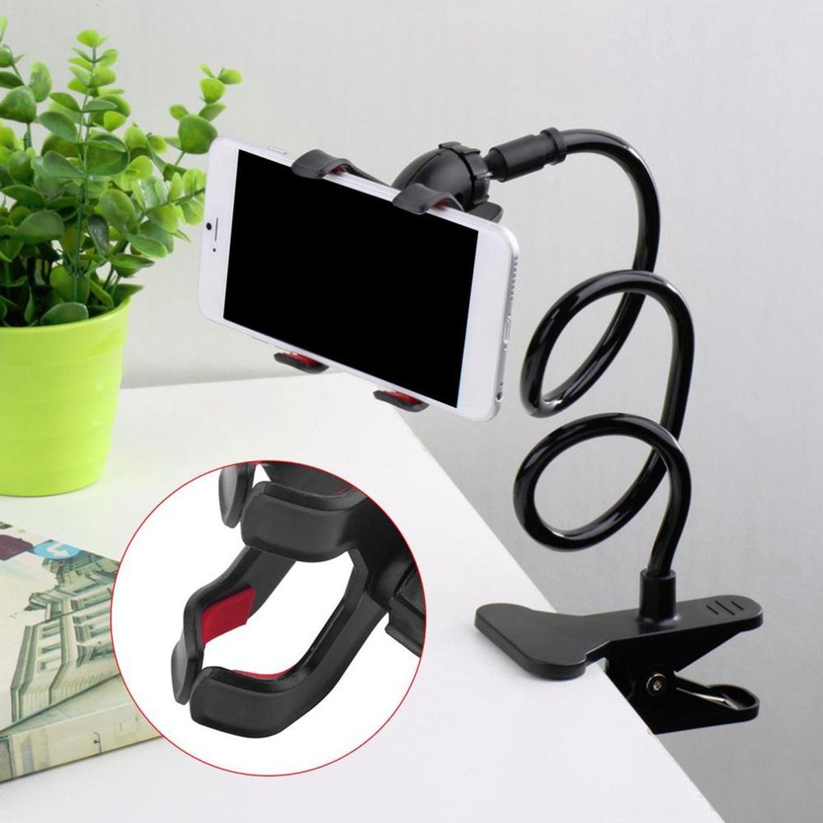 High Quality Mobile Phone Stand | 360° Rotating Flexible Holder | Powerful Grip Bedside Lazy Snake Stand | Random Colour