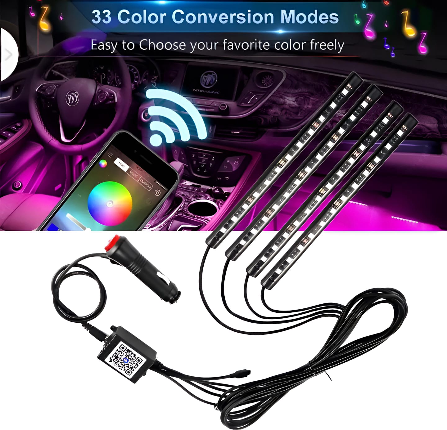 1set Bike Rgb 36 led Strip 5050smd 12w Decorative Auto Atmosphere Pathway Interior Ambient - Image 5
