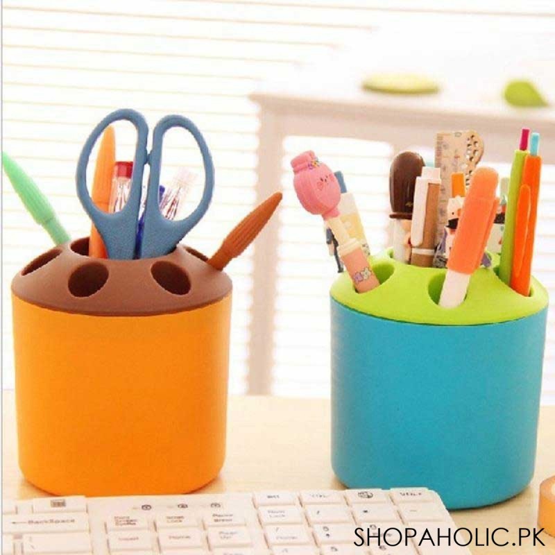Pen Vase Pencil holder Makeup Brush Holder Stationery Desk Tidy Container( random color ) - Image 2