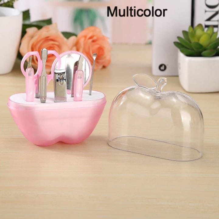 8 Pcs Apple Manicure Set ABS Plastic Mani Pedi Kit | Pink Colour - Image 5