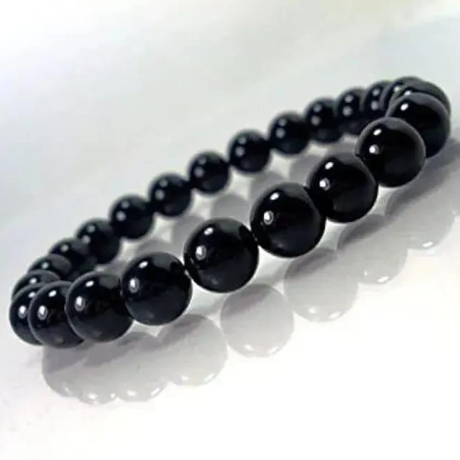 Black Pearl Beaded Bracelet For Men And Women - Stylish Unisex Accessory Crafted With Alloy And Decorative Beads In A Free Size Design - Image 4