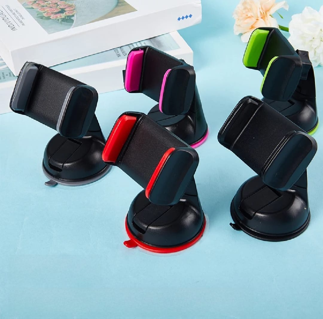 360° Rotation Universal Car Phone Holder – Dashboard & Windscreen Suction Mount Stand | Silicone Suction Cup Phone Bracket (Random Color) - Image 5