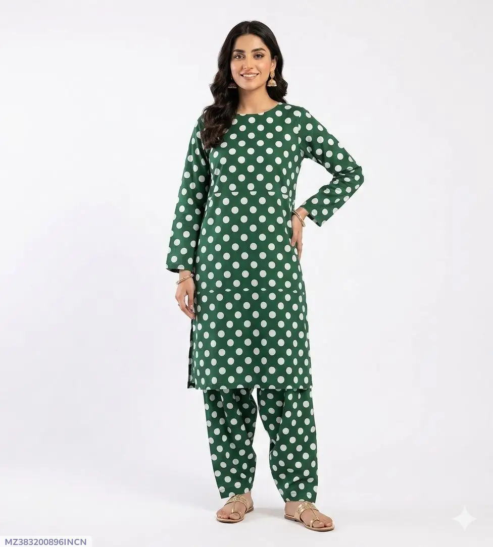 2 Pcs Women's Unstitched Printed Suit