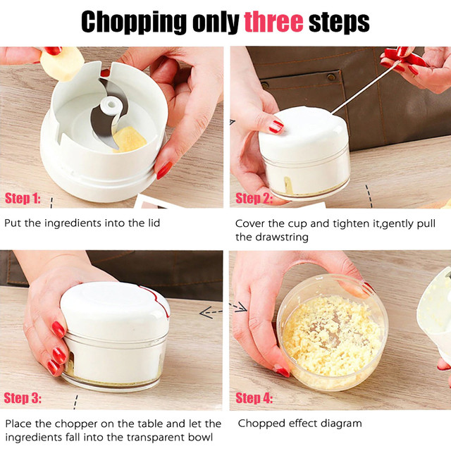 Mini Chopper Hand-power Food Chopper Mincer Mixer Blender - Image 6