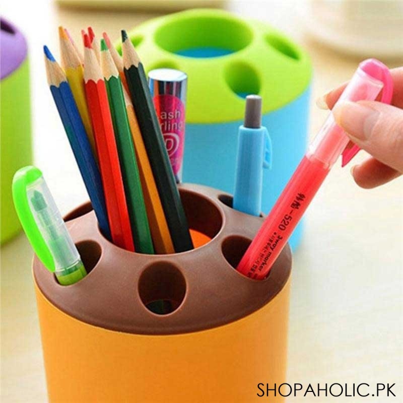 Pen Vase Pencil holder Makeup Brush Holder Stationery Desk Tidy Container( random color ) - Image 3