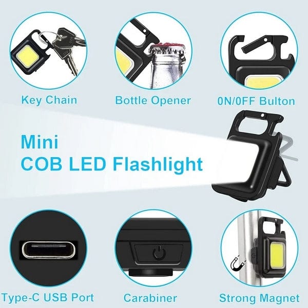 Rechargeable Mini COB Light With Box | 3in1 LED Flash Light | 3 Modes LED Torch Flashlight - Image 6