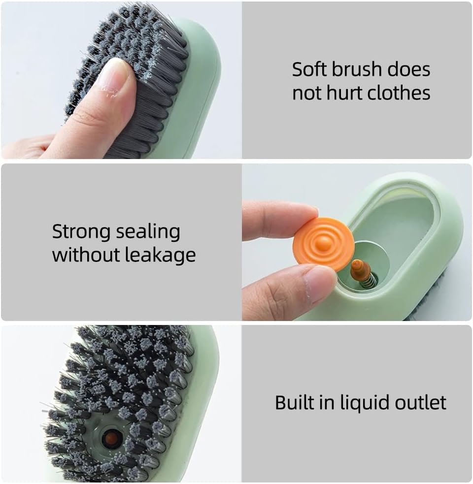 Multi-purpose Shoe Brush Soft Bristle Automatic Liquid Long Handle Cleaning Brush Clothes Board Brush Household Cleaning Tools(random color) - Image 3