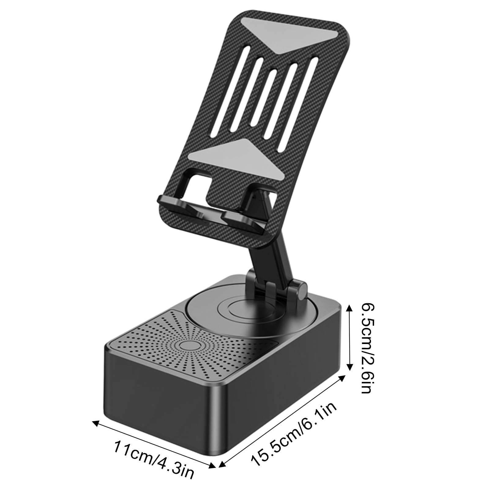 3-in-1 Rotating Foldable Mobile Phone Stand with Built-in Bluetooth Speaker – Adjustable Desktop Holder for Smartphones - Image 7