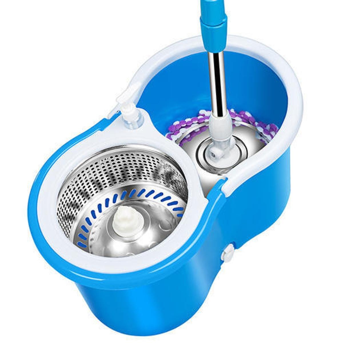 360° Rotating Spin Mop with Bucket - 2 Microfiber Cloth Refill Included (Extendable and Retractable) - Image 4